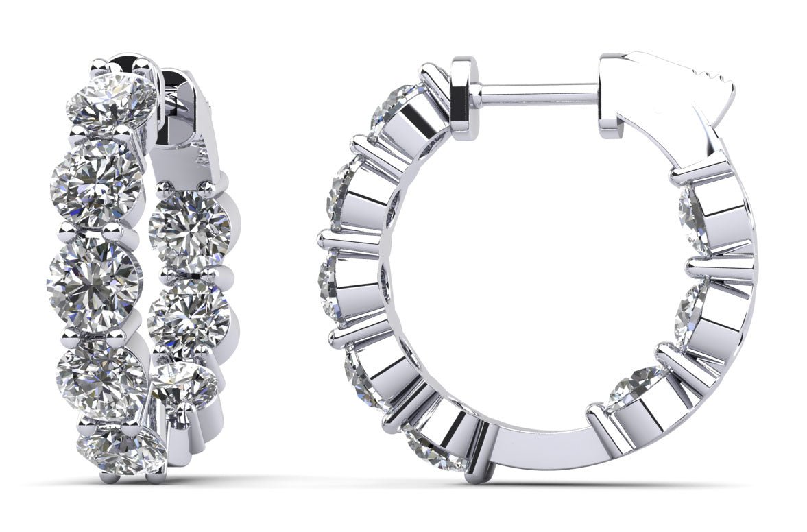 Luxury Inside Out Lab - Grown Diamond Hoop Earrings with 6.88 ct.(finished) 4.8mm - Luxury Time NYC